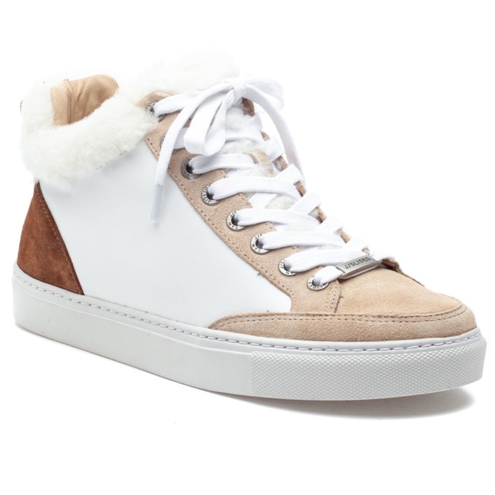J Slides Leslie White Multi Leather Sneaker - Size 6.5